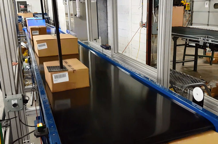 conveyor belt with print and apply